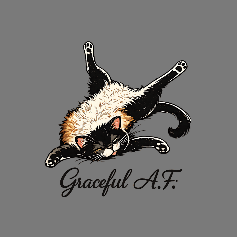 Graceful A.F. Playful Cat Graphic Design Product