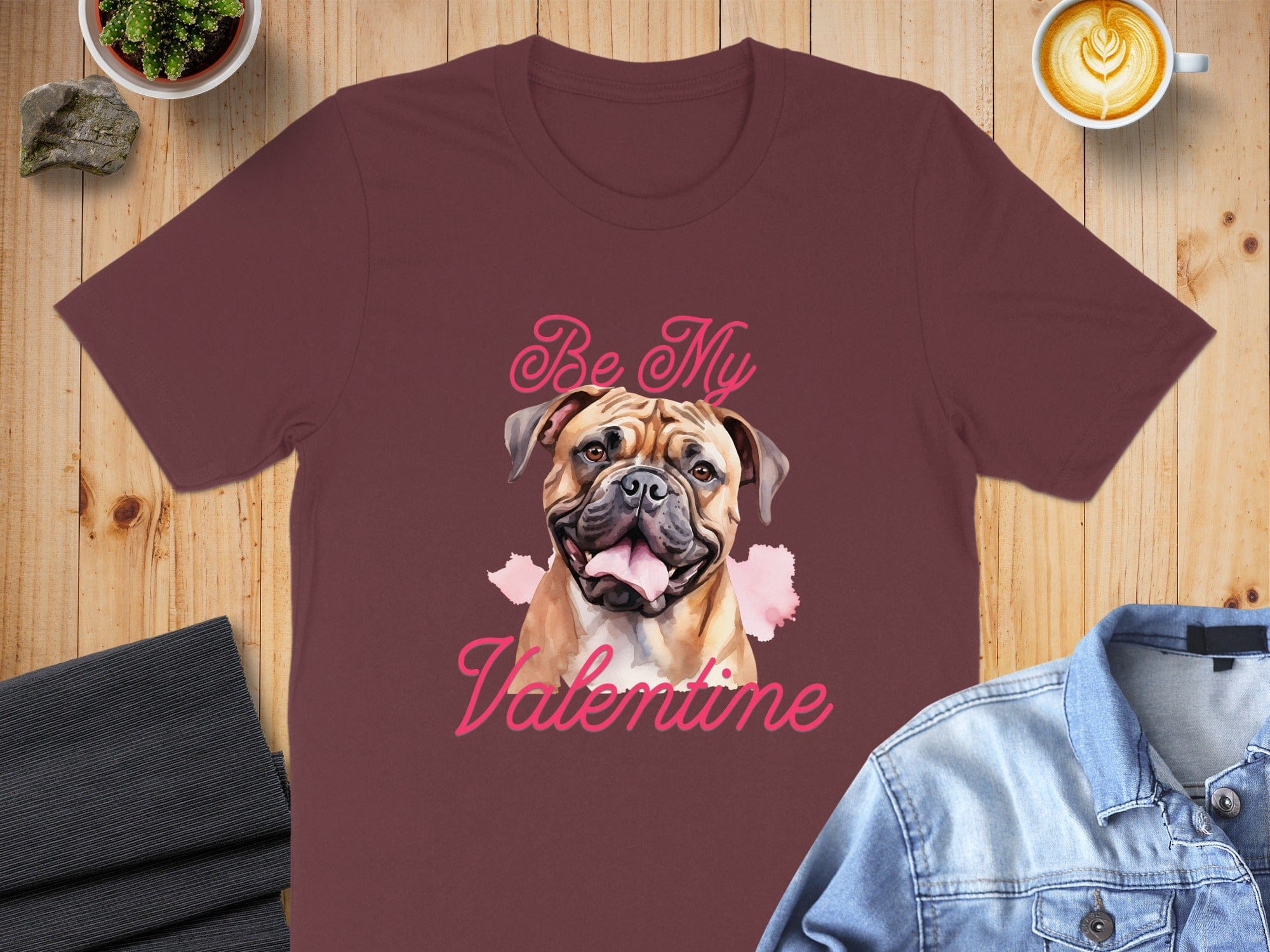 Be My Valentine Graphic Bulldog T-Shirt Design