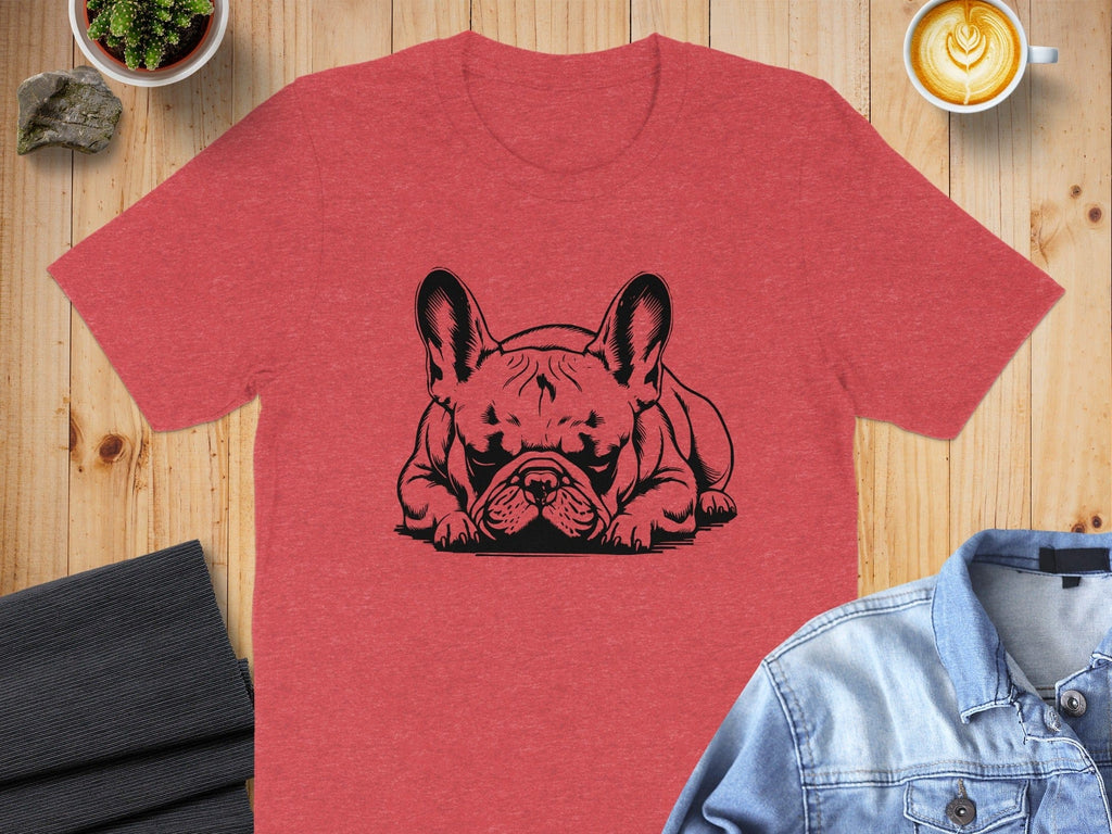 French Bulldog Graphic Print Red T-shirt for Dog Lovers