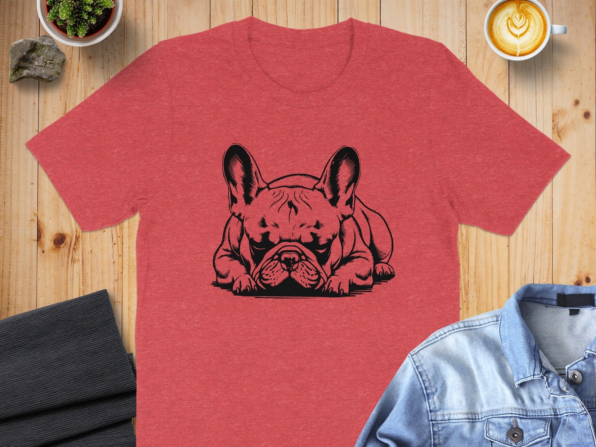 French Bulldog Graphic Print Red T-shirt for Dog Lovers