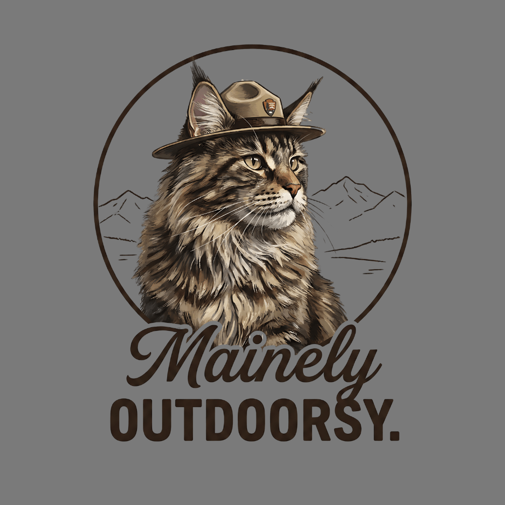 Mainly Outdoorsy Maine Coon Cat T-Shirt