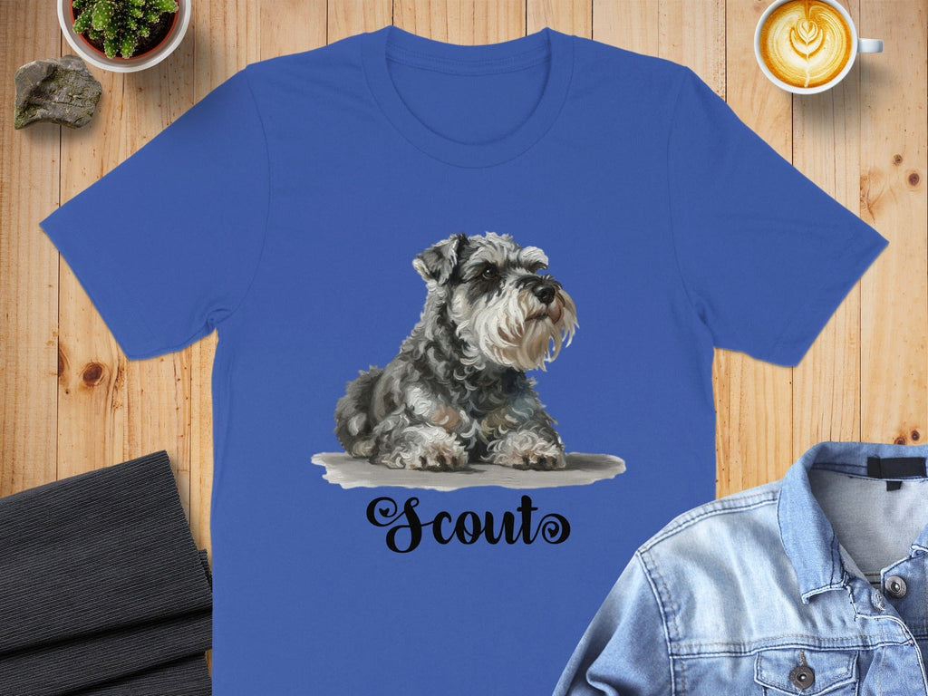 Cute Schnauzer Dog Illustration T-shirt for Dog Lovers