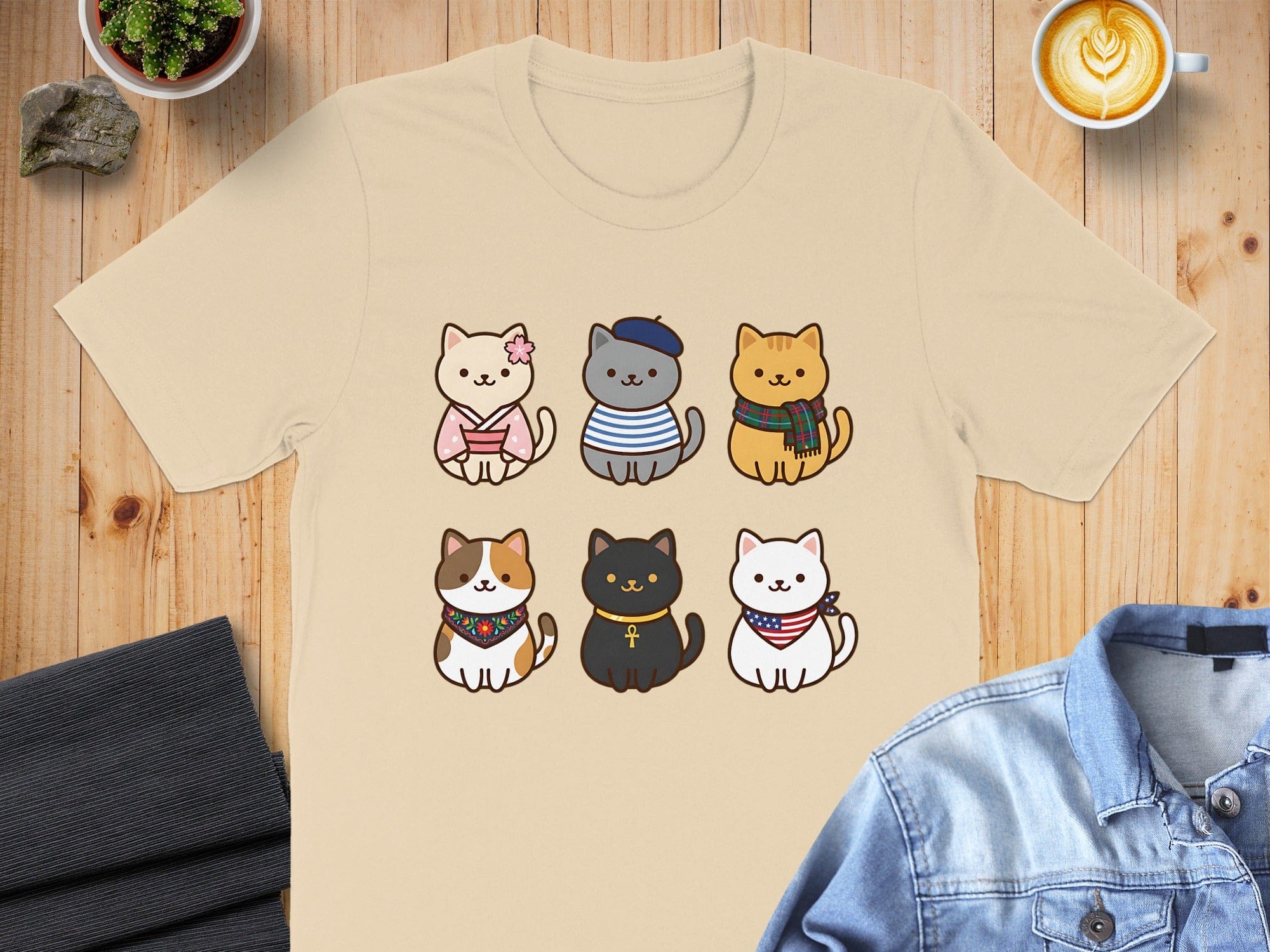 Cute Cats in Fun Outfits Graphic T-Shirt