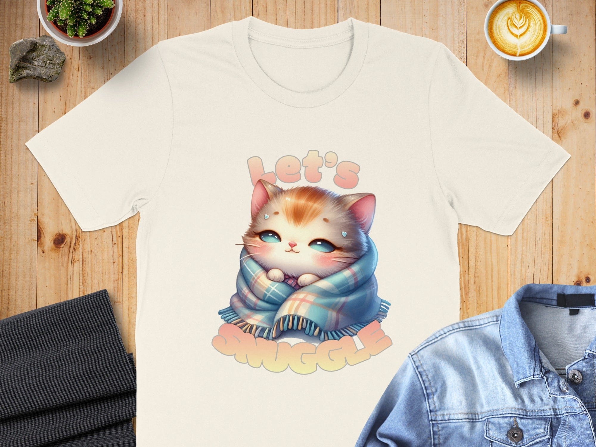 Let's Snuggle Cute Kitten Graphic T-shirt product