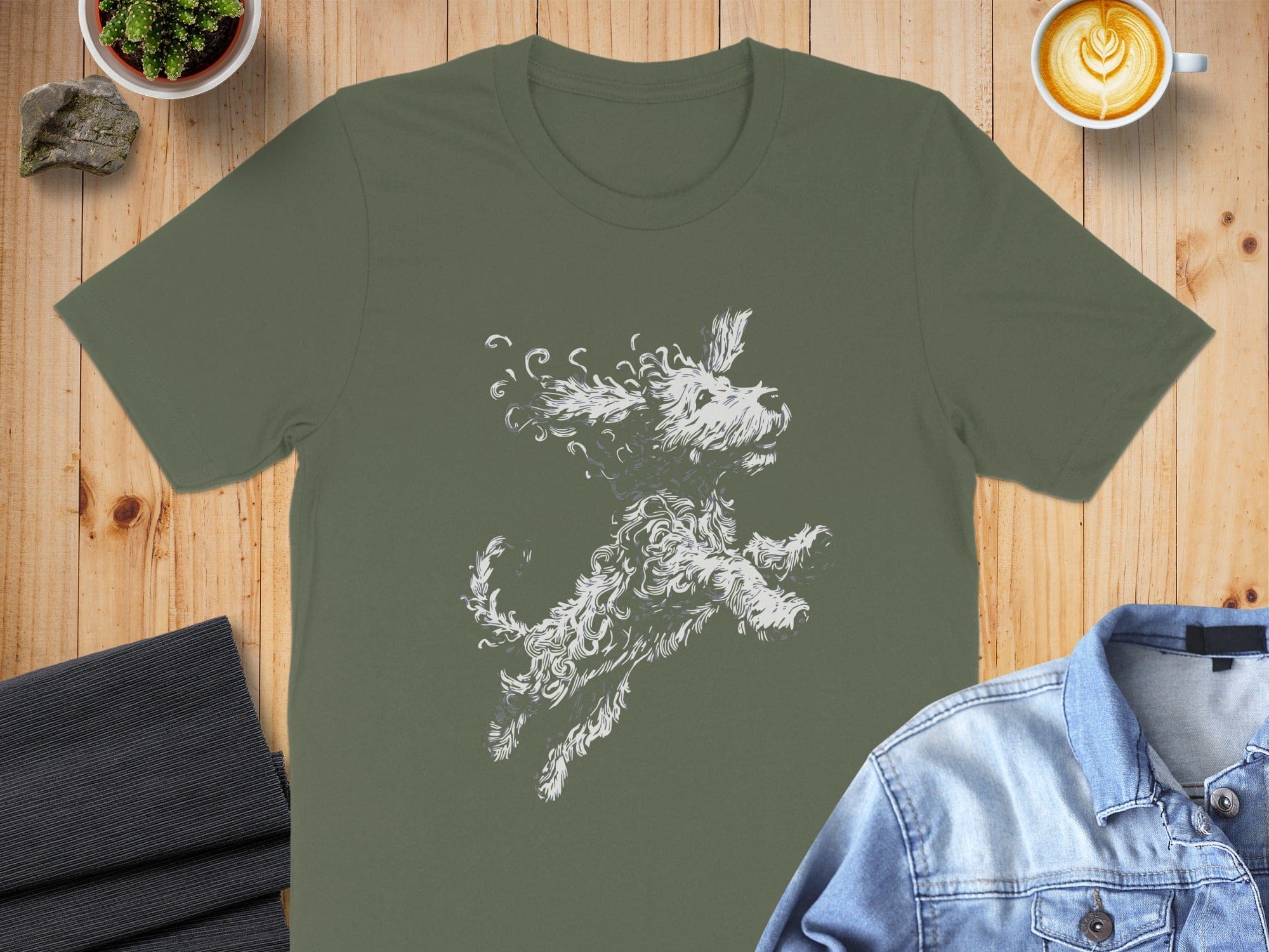 Stylish Green Shirt with Artistic Dog Design Product