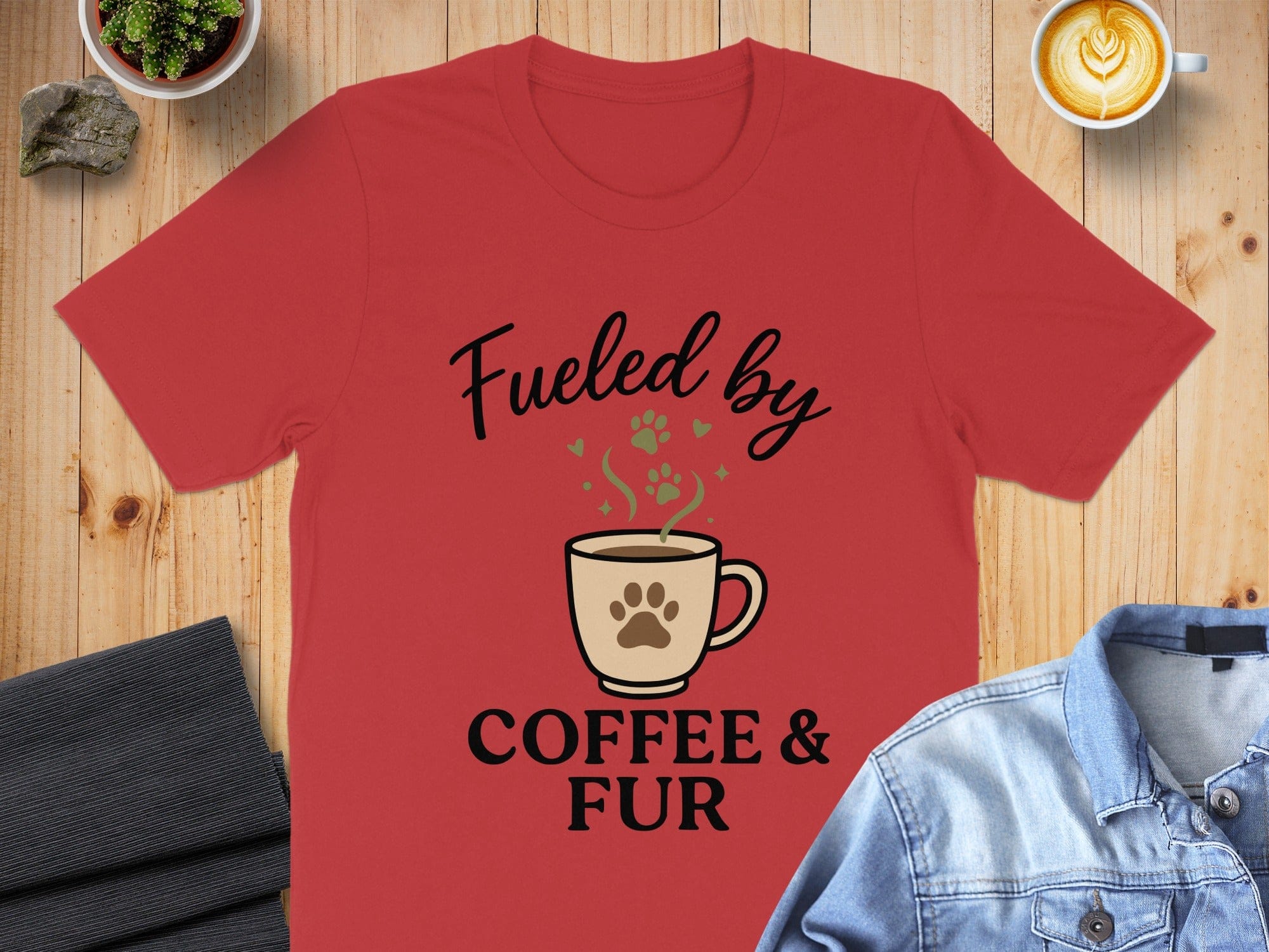 Fueled by Coffee and Fur Casual T-Shirt