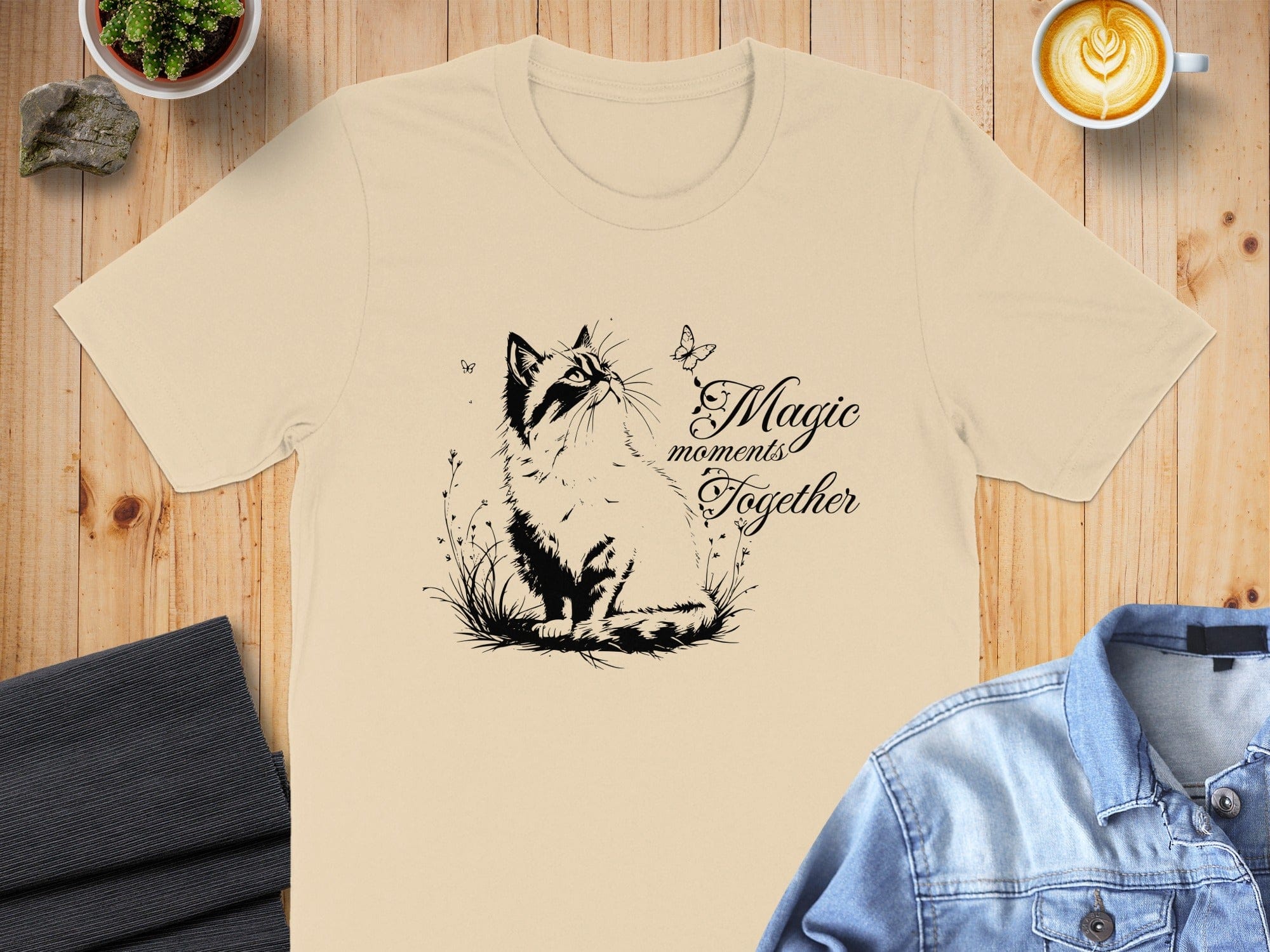 Magic Moments Together Cat and Butterfly T-shirt