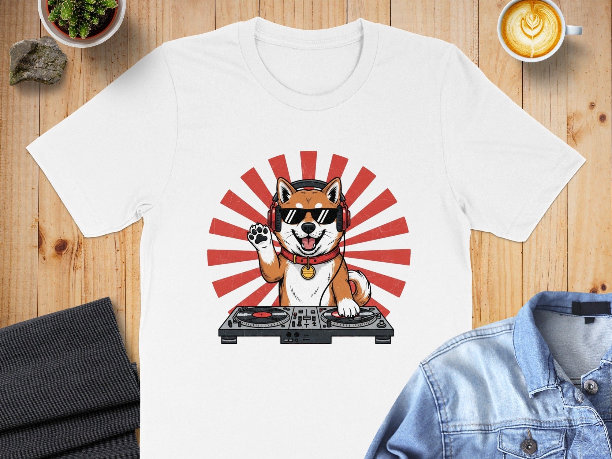DJ Shiba Inu Graphic T-Shirt for Music Lovers