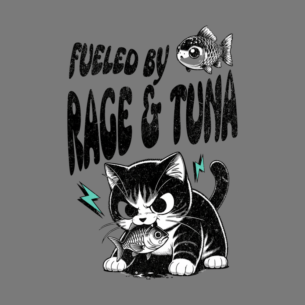 Fueled By Rage And Tuna Funny Cat Graphic Product
