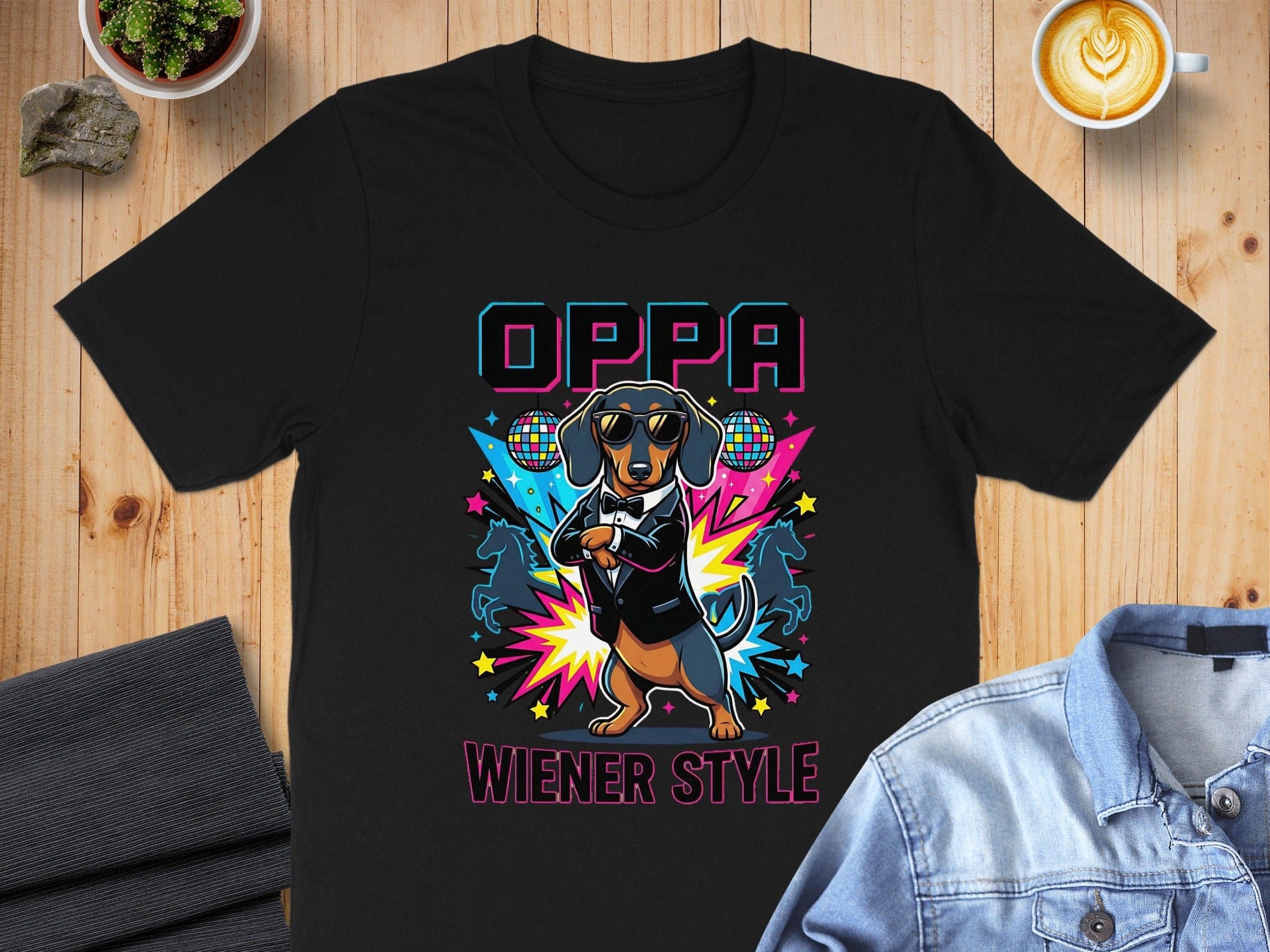 OPPA Wiener Style Funny Dachshund Graphic T-shirt