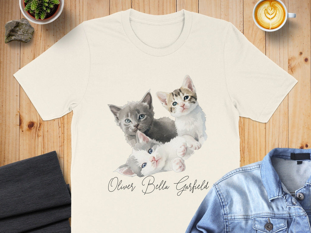 Cute Kittens Oliver Bella Garfield Print T-Shirt