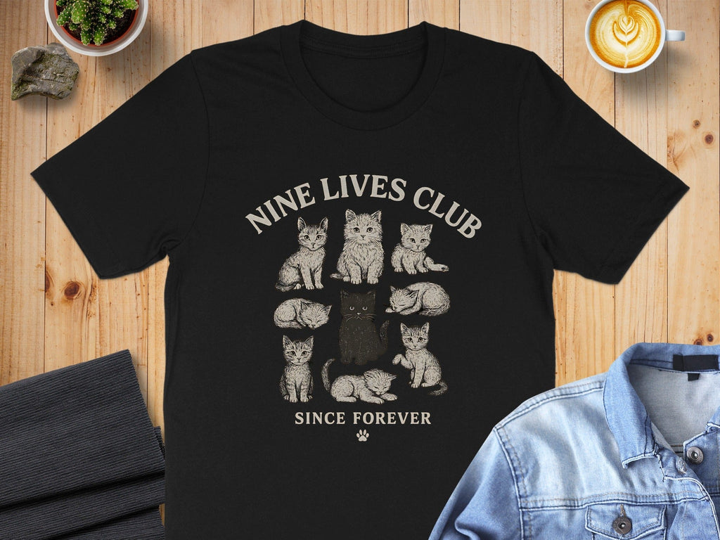 Nine Lives Club Since Forever Cat Print T-shirt