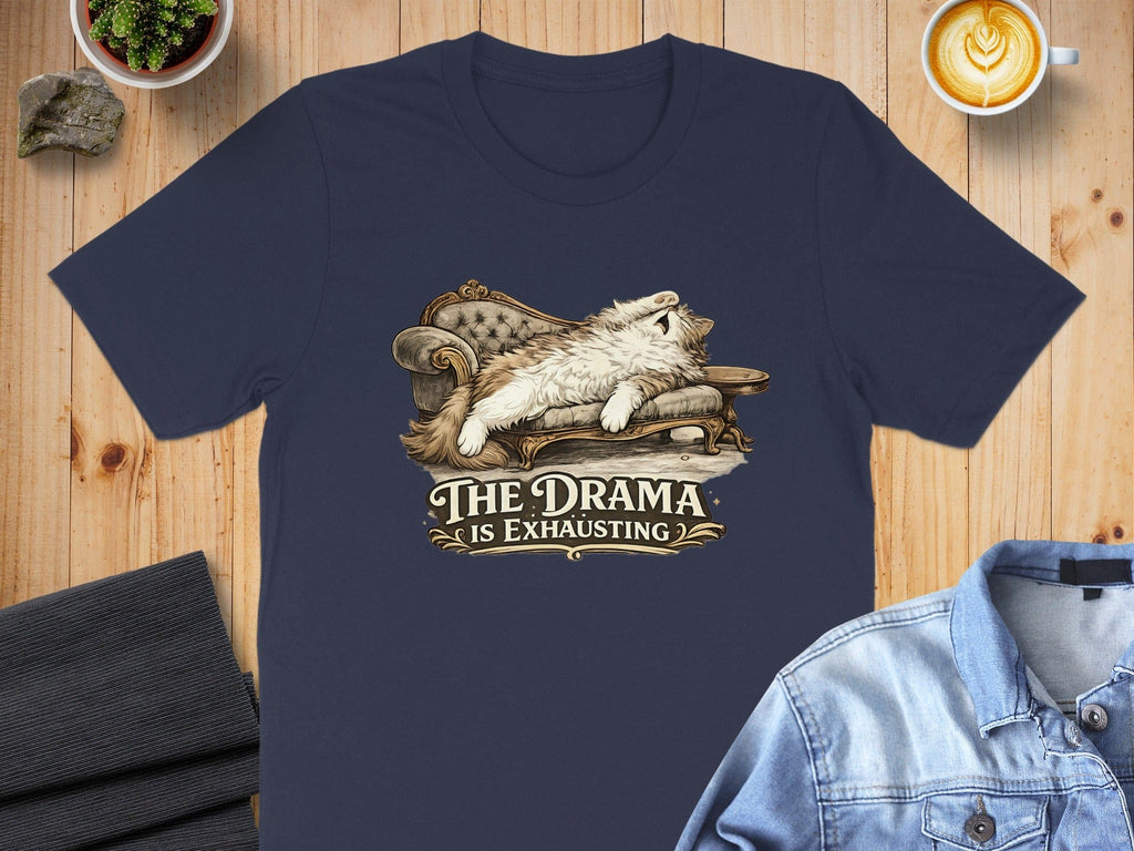 The Drama Is Exhausting Cat Graphic T-Shirt