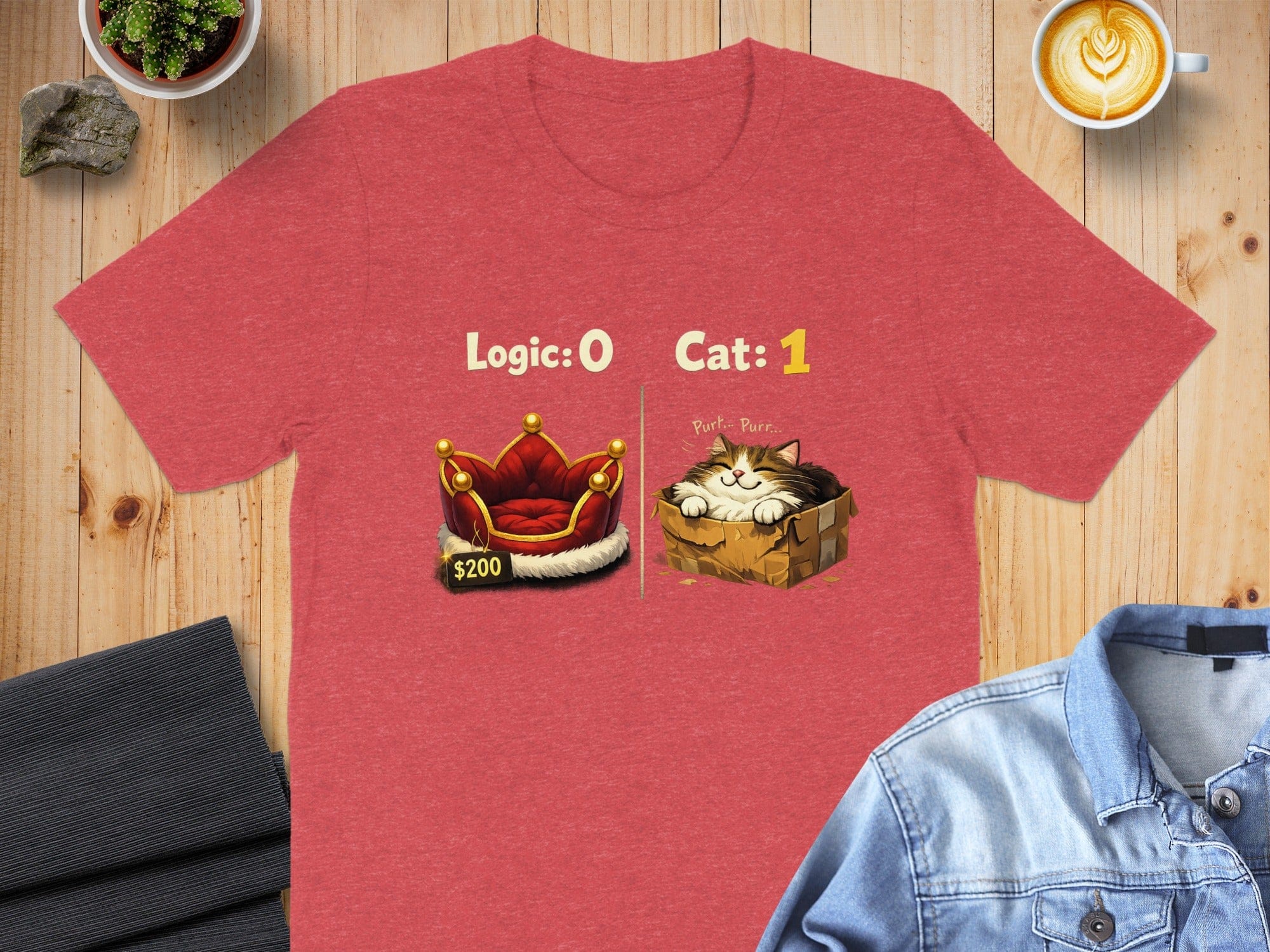 Logic Zero Cat One Humorous Cat Lover T-Shirt