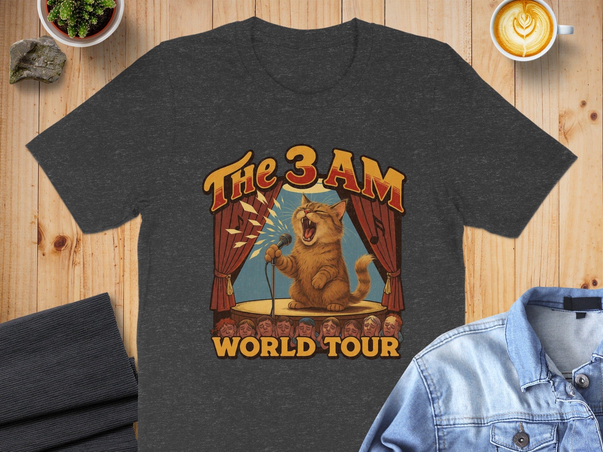 The 3 AM World Tour Cat Graphic Tee Shirt