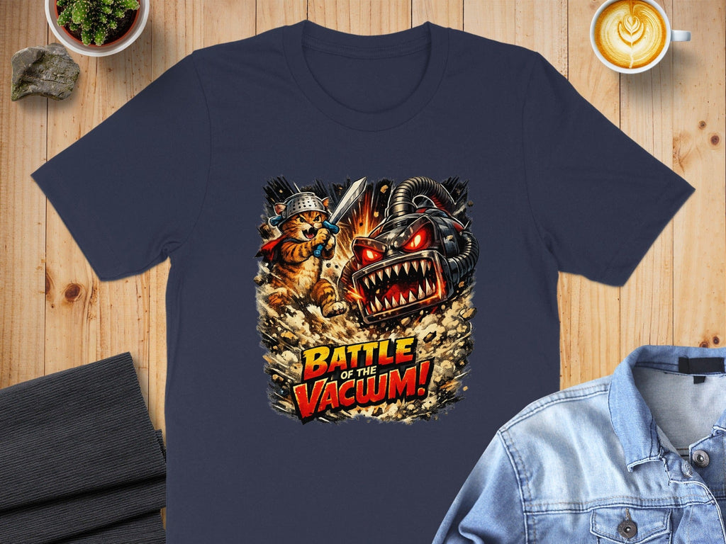 Battle of the Vacuum Funny Cat T-Shirt