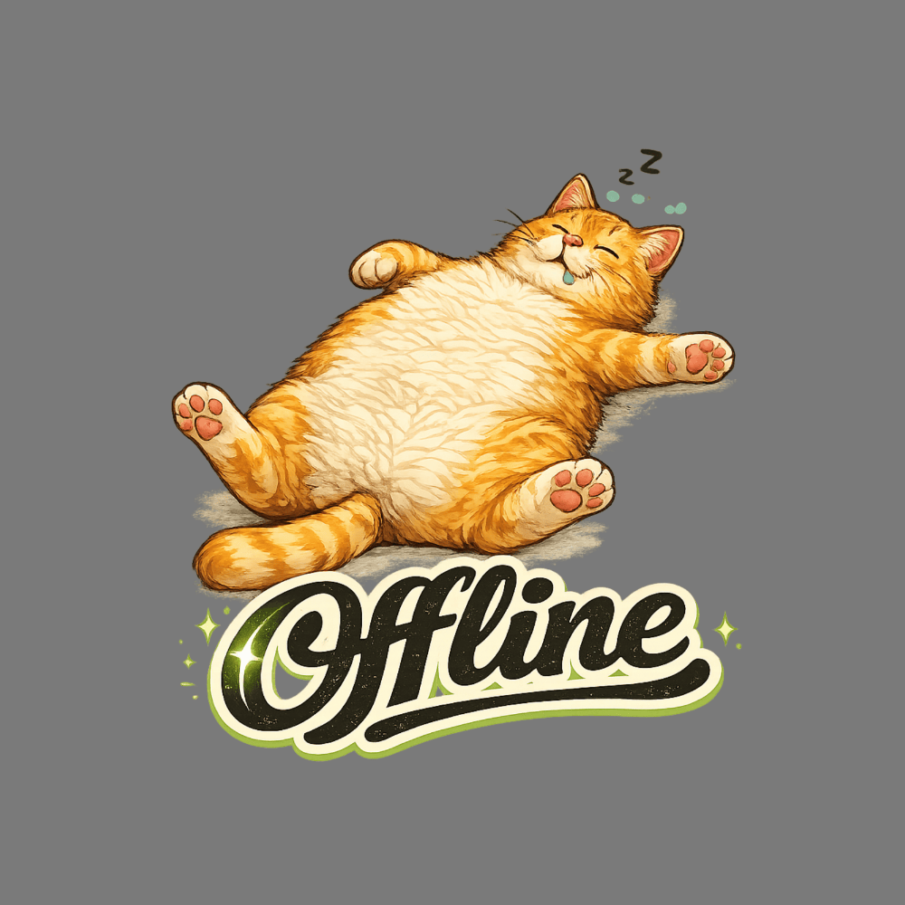 Offline Sleeping Cat Illustration Design Product