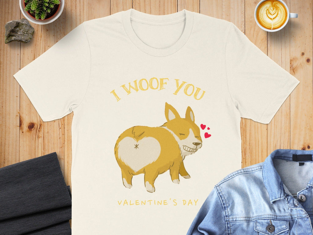 I Woof You Valentine's Day Cute Dog Print T-shirt