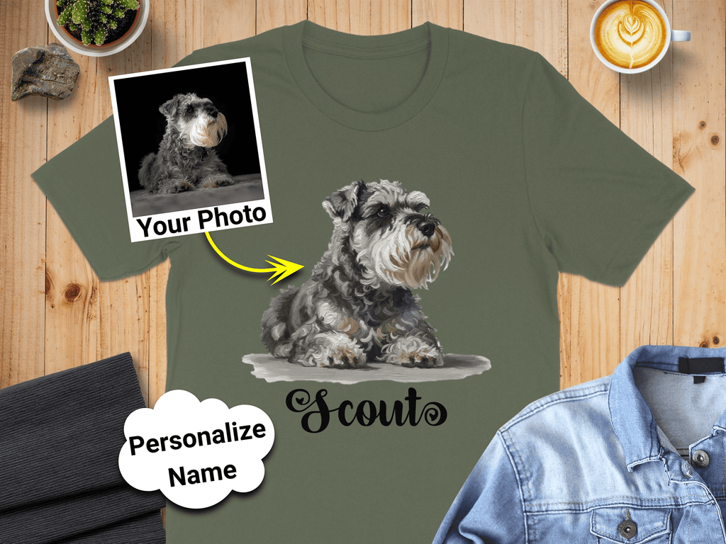 Personalized Dog Photo Custom Pet Name T-shirt