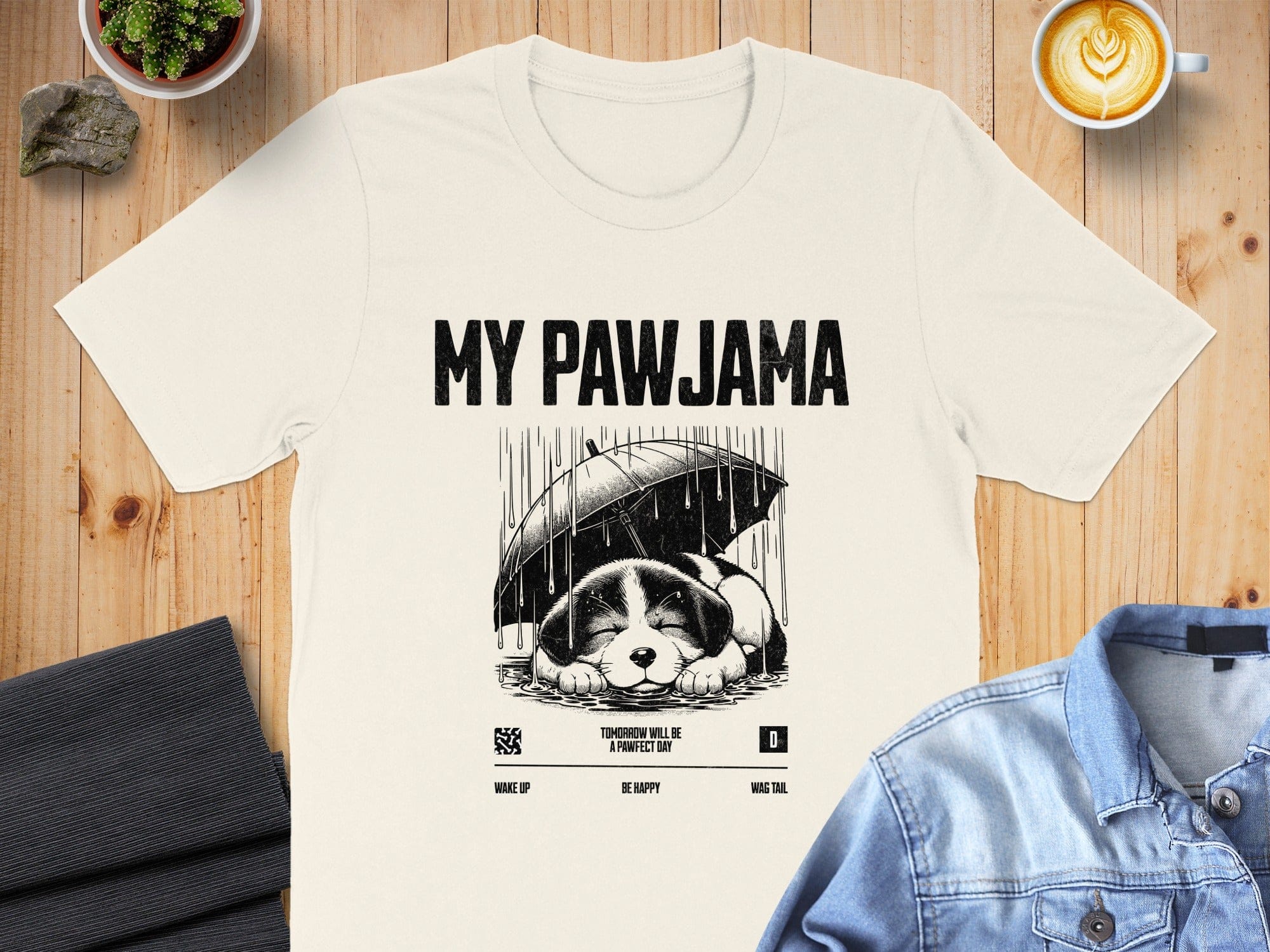 My Pawjama Graphic T-Shirt with Sleeping Dog Design