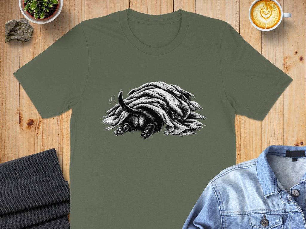 Cute Sloth Hidden Under Leaves Graphic T-Shirt