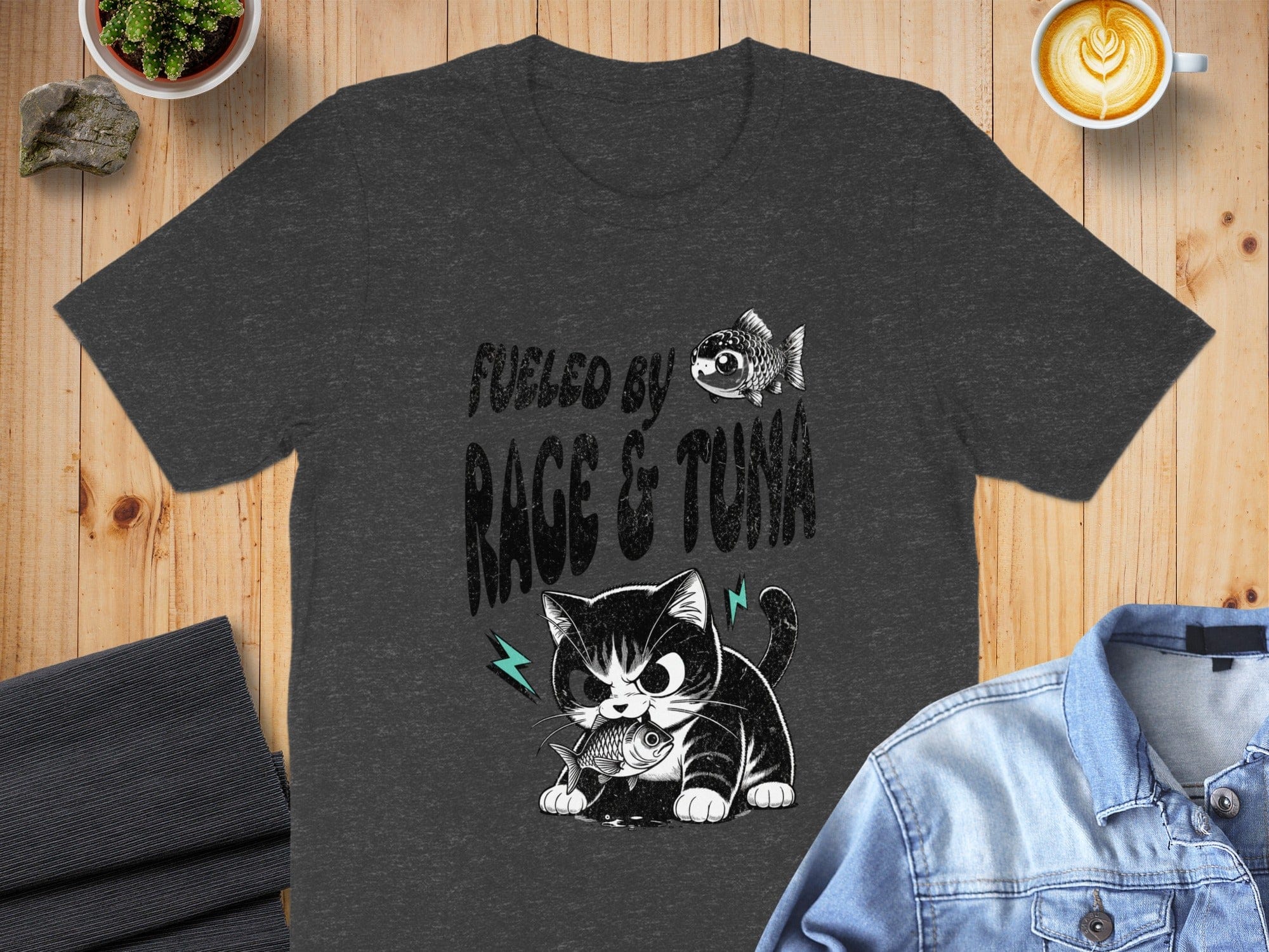 Fueled by Rage and Tuna Cat Graphic Tee product