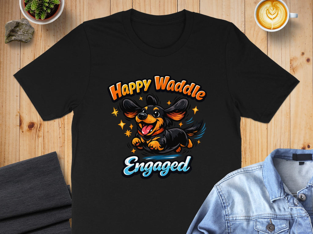 Happy Waddle Engaged Dachshund Graphic T-shirt
