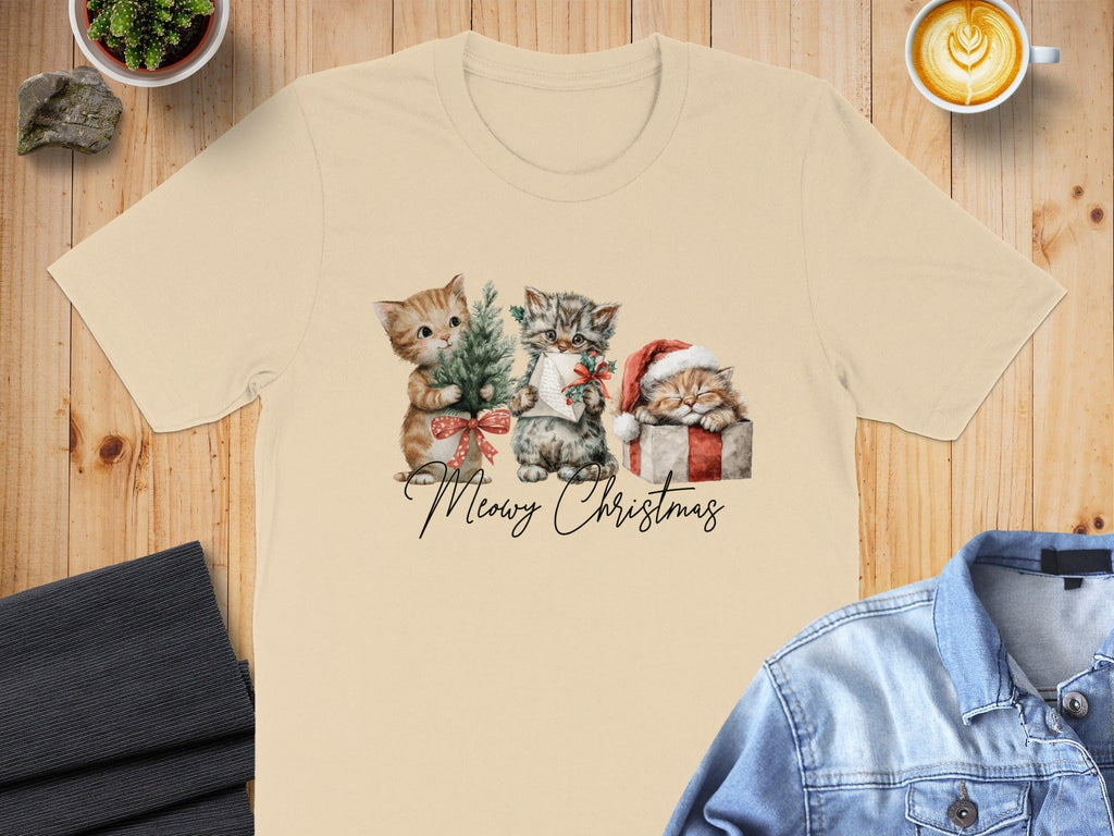 Cute Christmas Kittens Graphic Tee for Holiday Wear