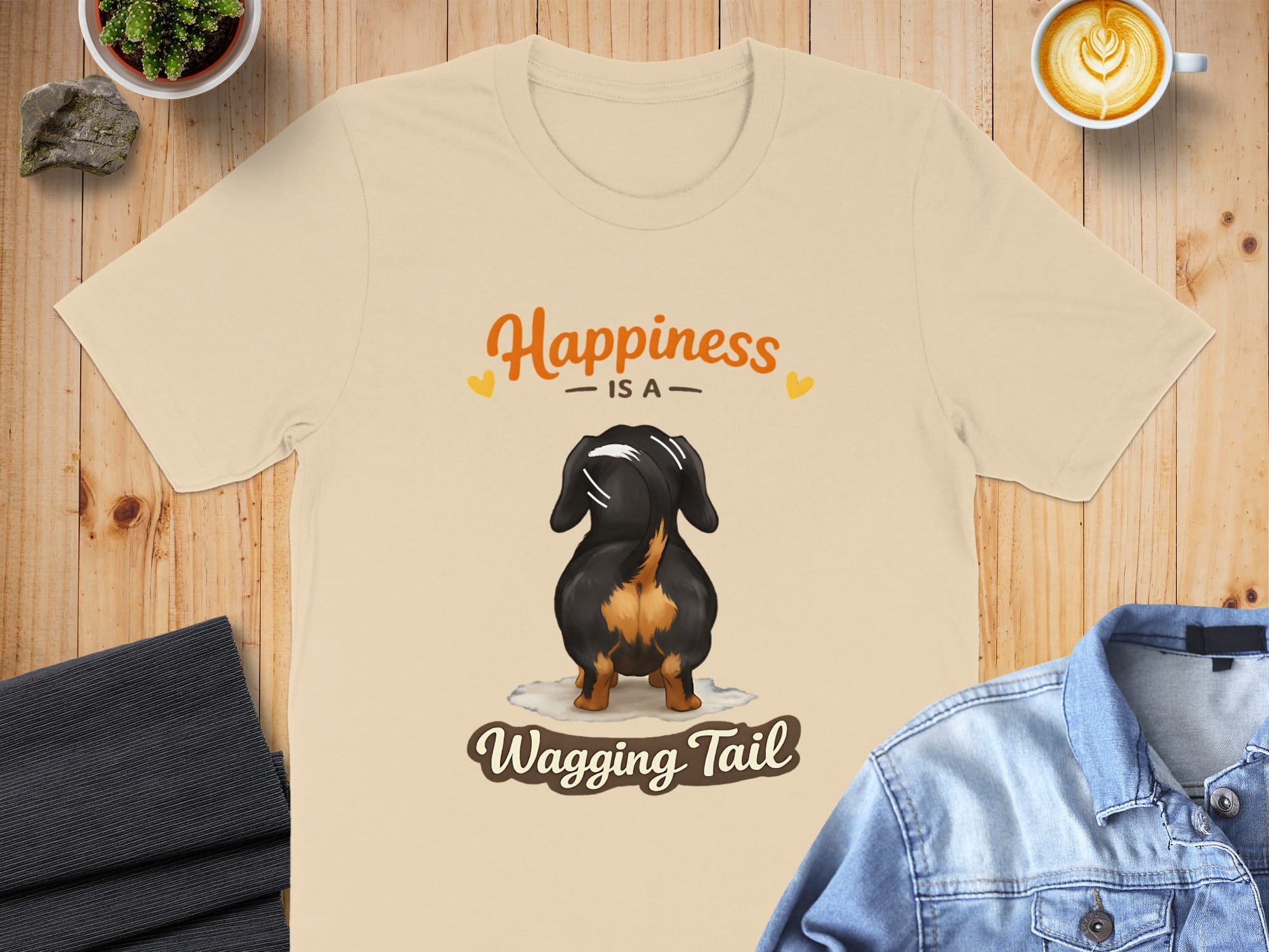 Happiness is a Wagging Tail Dog Lovers T-Shirt