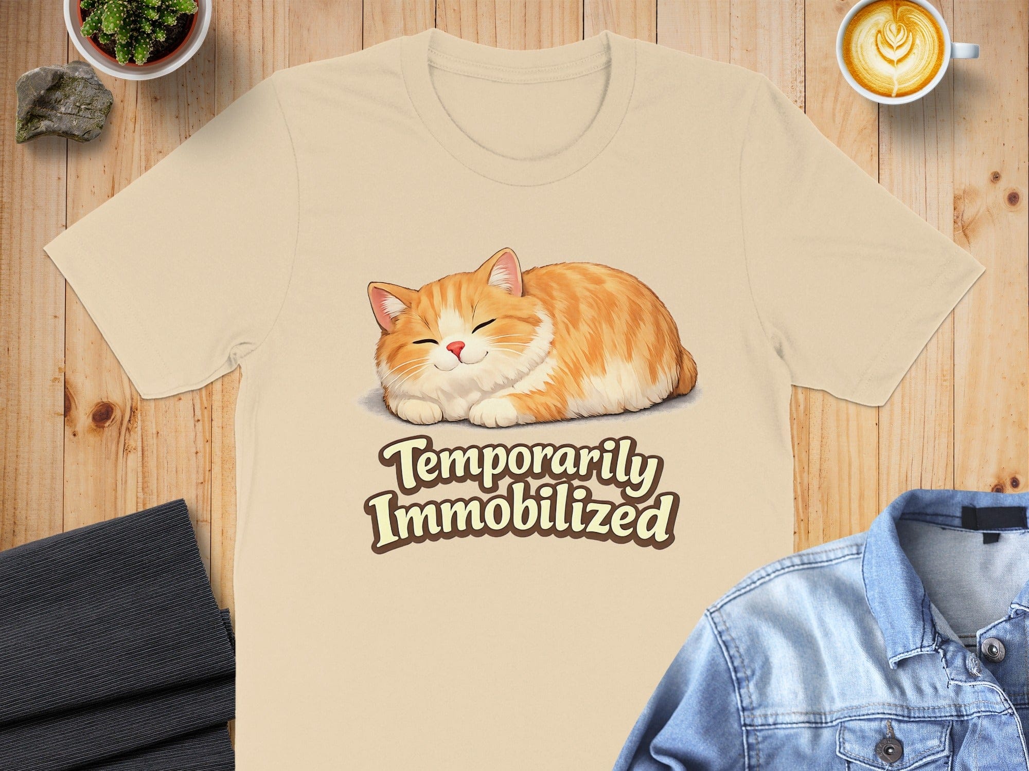 Temporarily Immobilized Sleeping Cat Graphic Tee