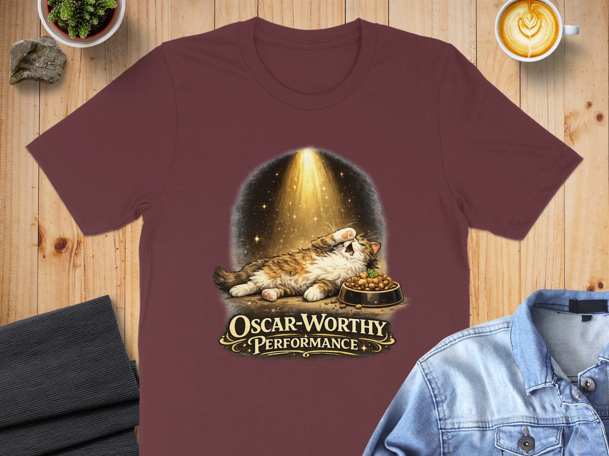 Oscar-Worthy Performance Cat Graphic T-Shirt