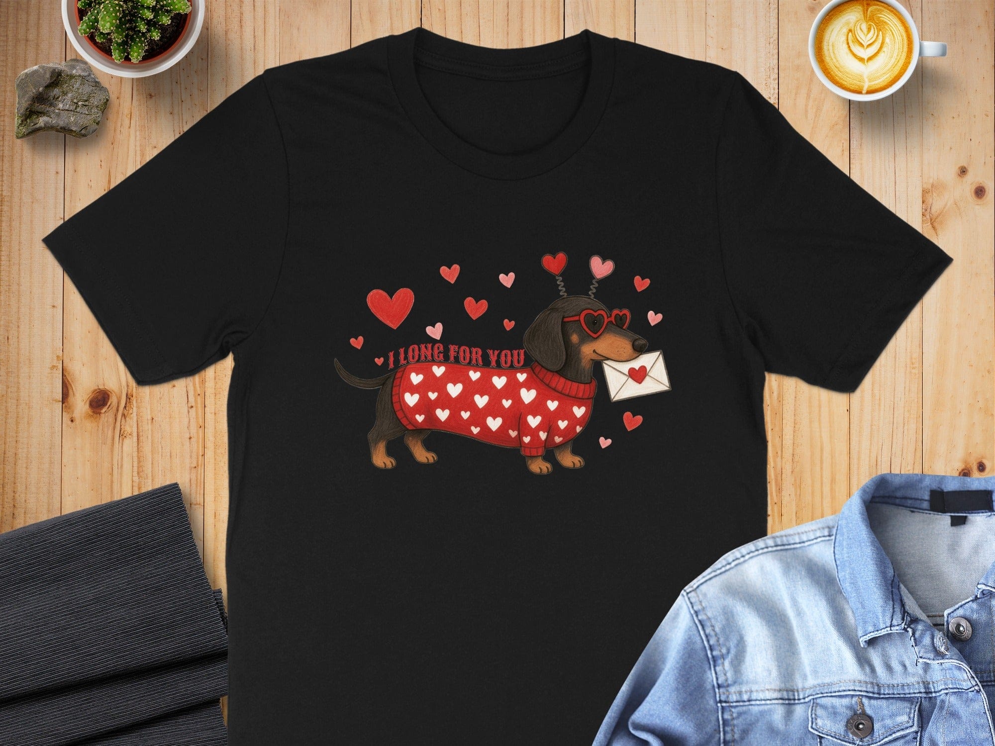I Long for You Valentine's Day Dachshund Design Shirt