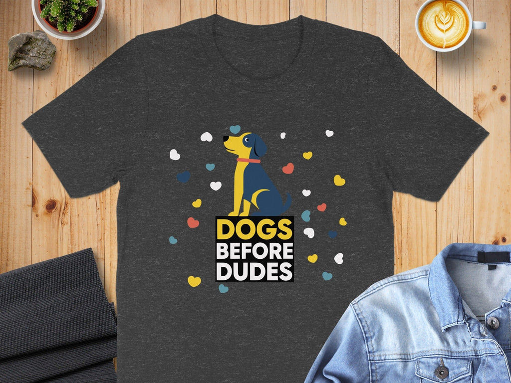 Dogs Before Dudes Graphic Tee for Dog Lovers