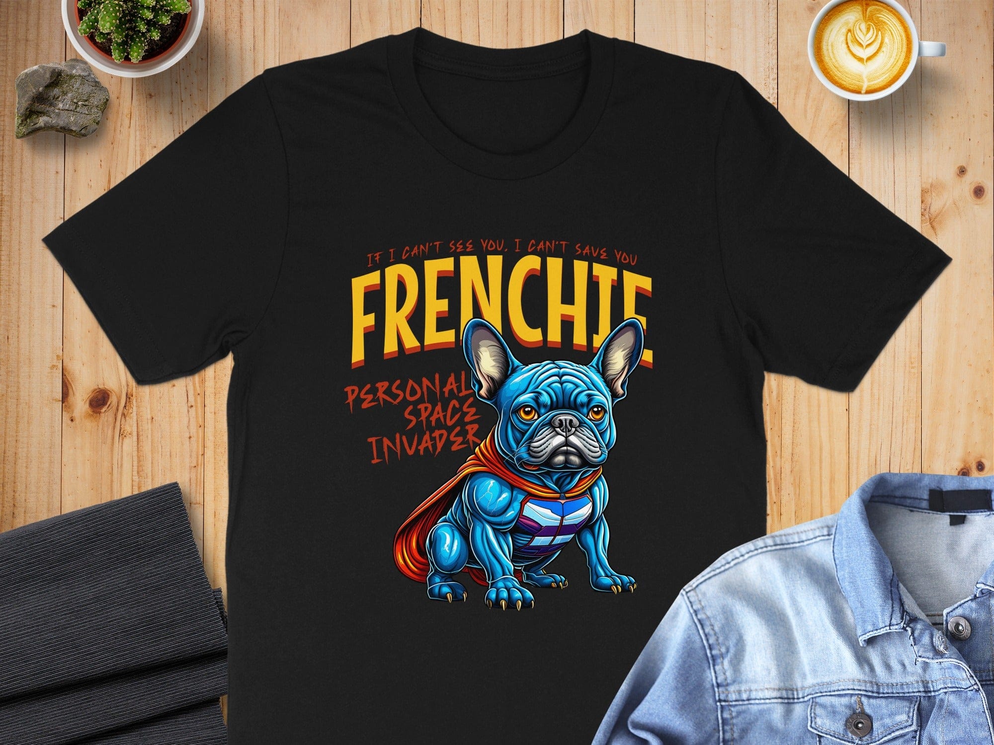 Frenchie Personal Space Invader Design T-shirt Product
