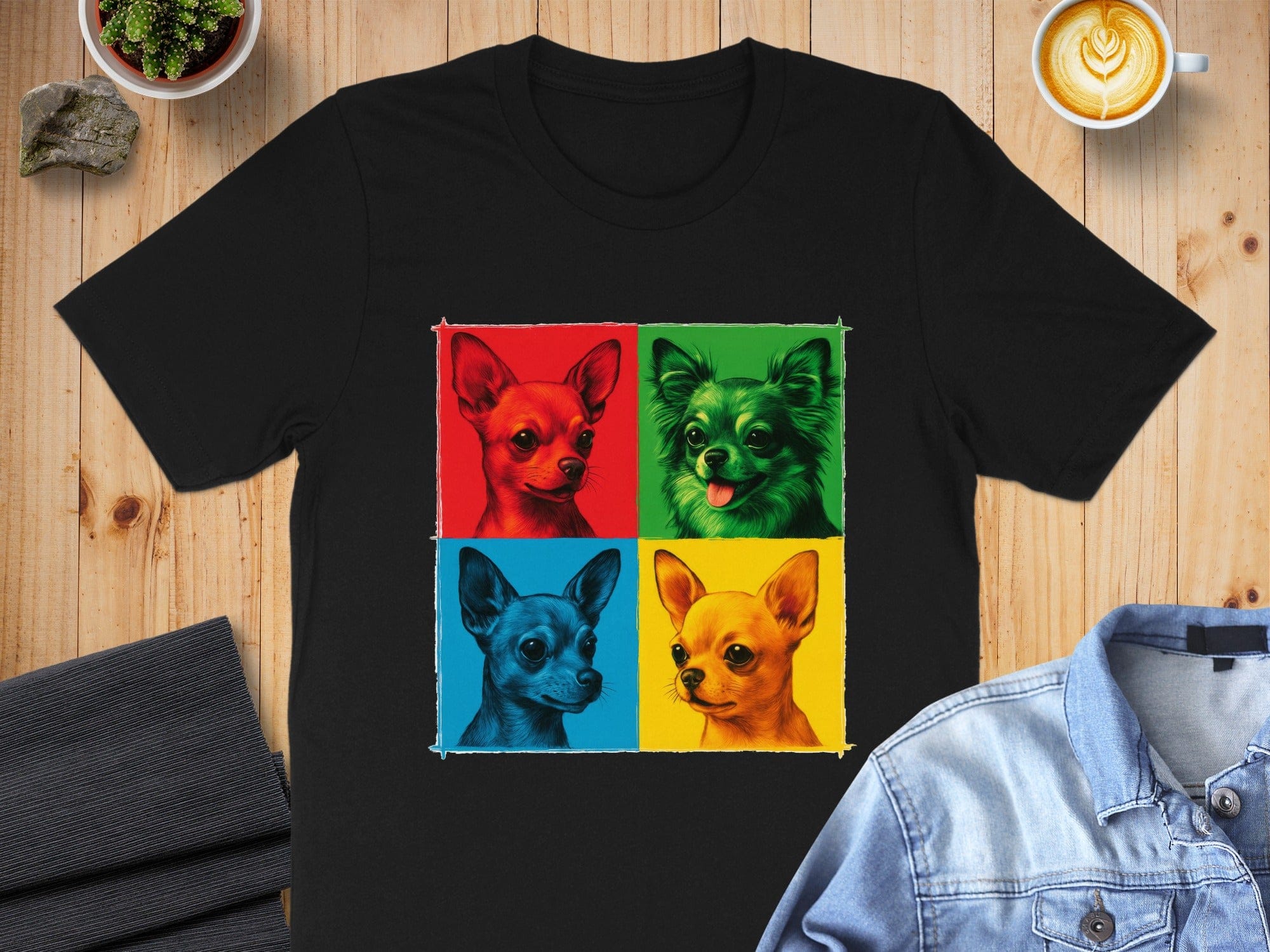 Colorful Pop Art Chihuahua Graphic T-Shirt