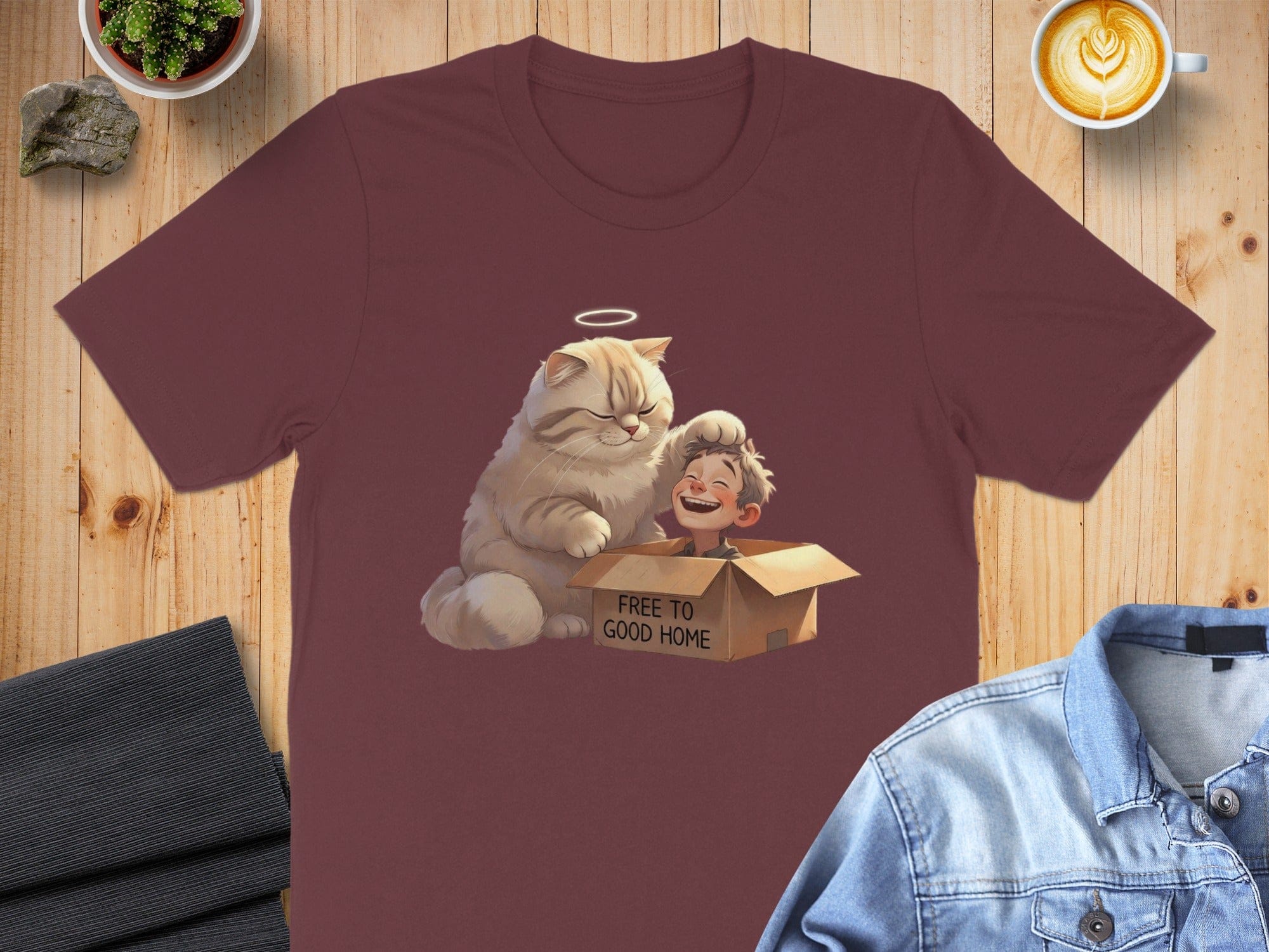 Free To Good Home Cat and Kid T-shirt