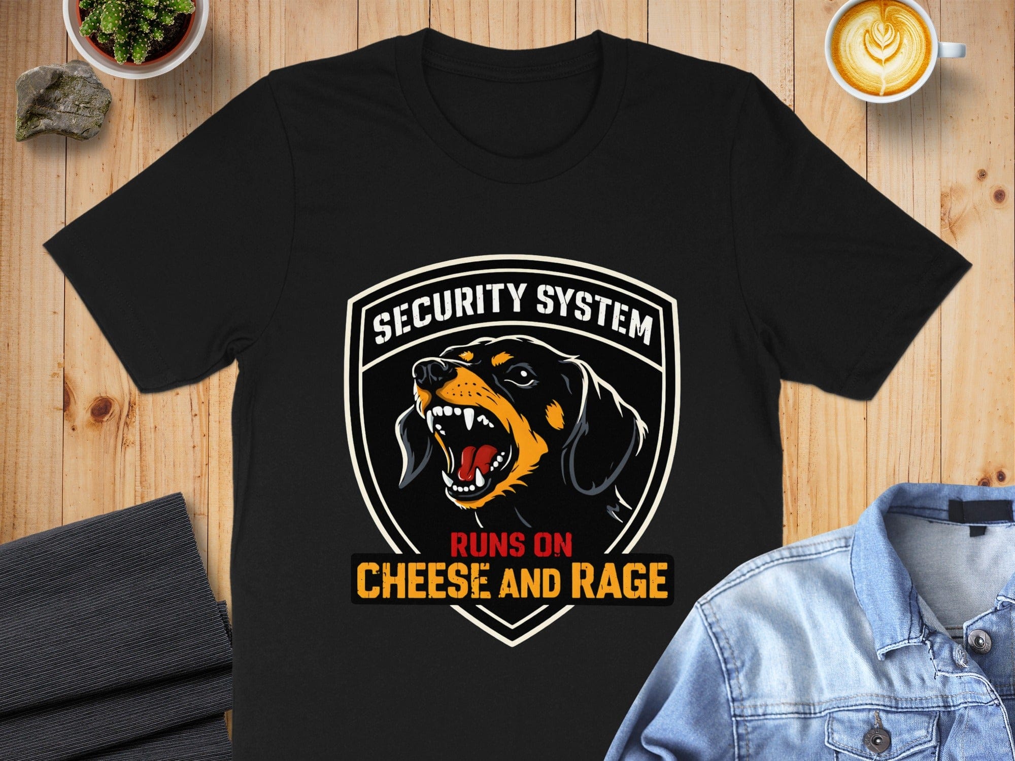 Security System Runs on Cheese and Rage T-shirt