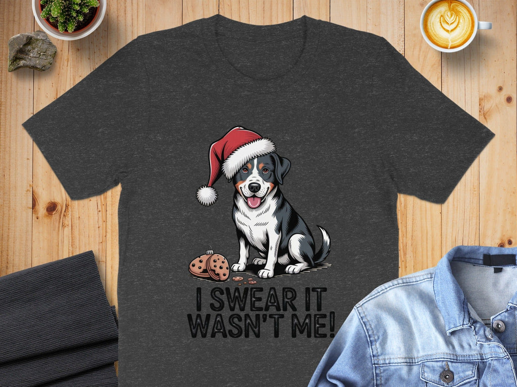 I Swear It Wasn't Me Dog Wearing Santa Hat T-Shirt