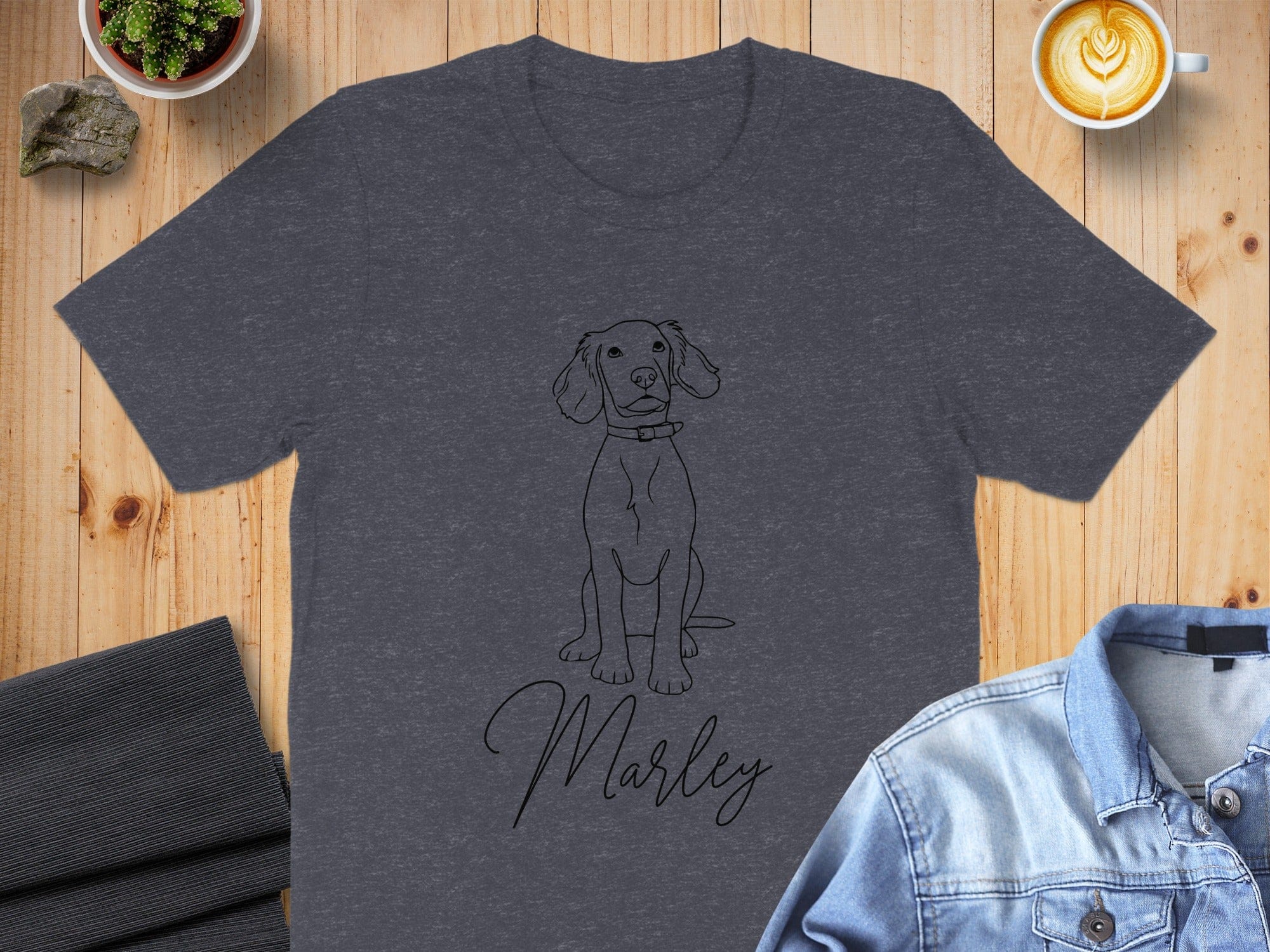 Adorable Puppy Design T-Shirt with Marley Text