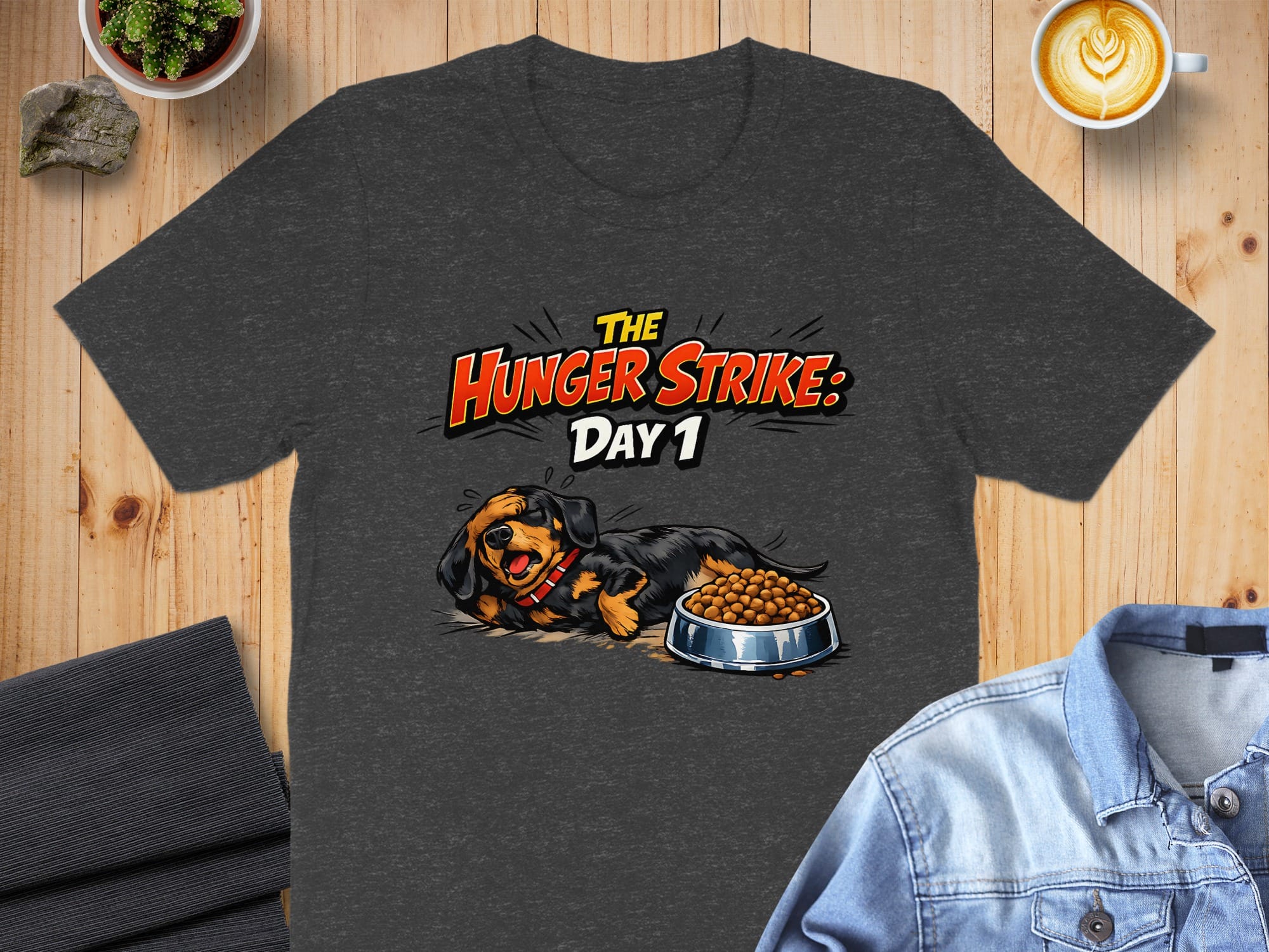 Hunger Strike Day 1 Funny Dachshund T-Shirt