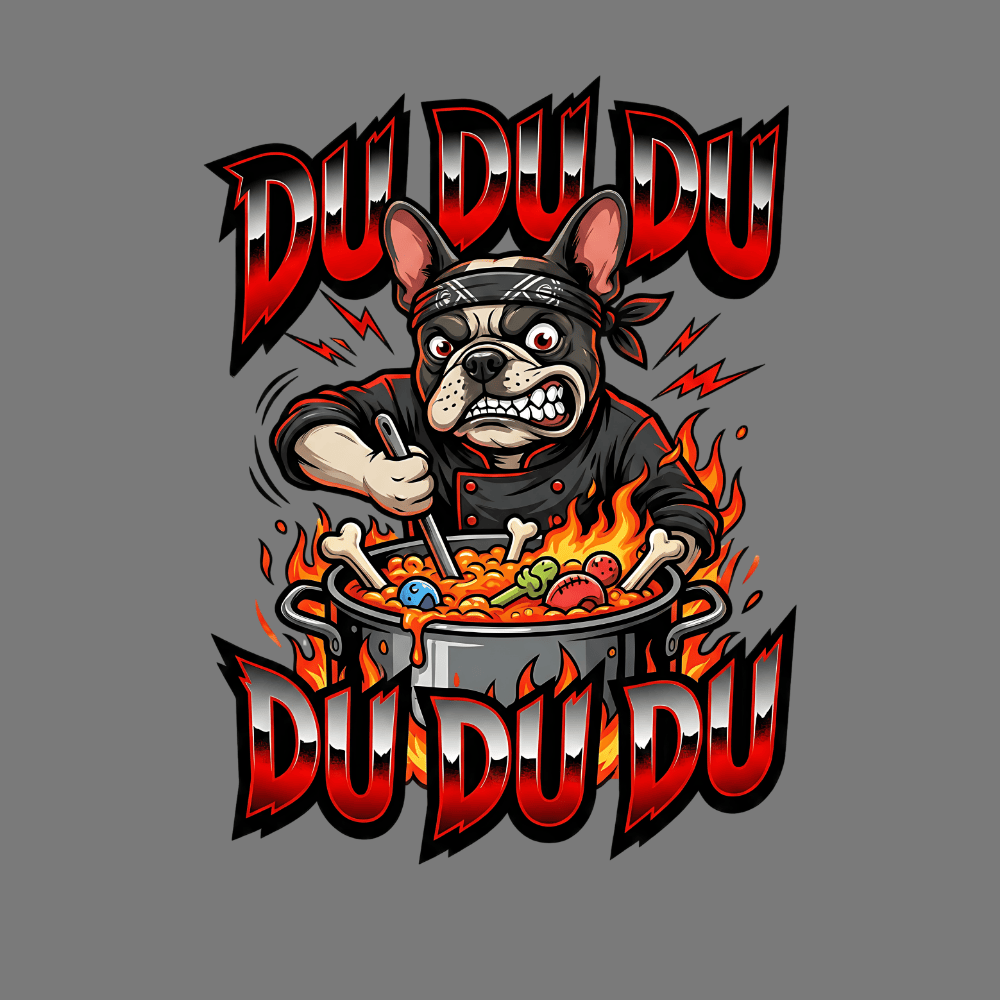 Angry Chef Dog DU DU DU Graphic Art Design Apparel