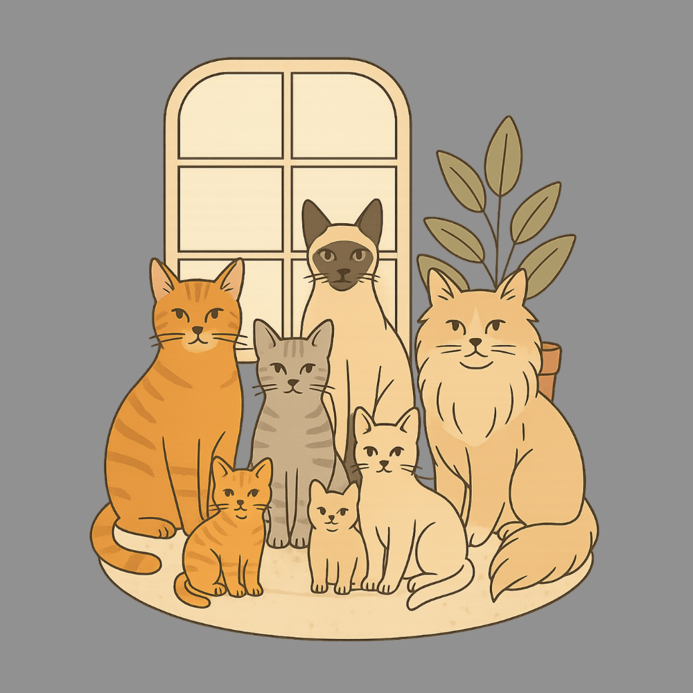 Cozy Cats by the Window Decorative Artwork