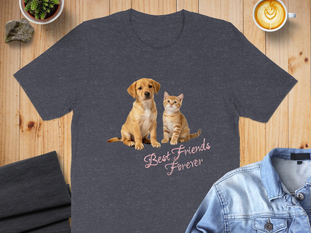 Best Friends Forever Cute Dog and Cat T-Shirt
