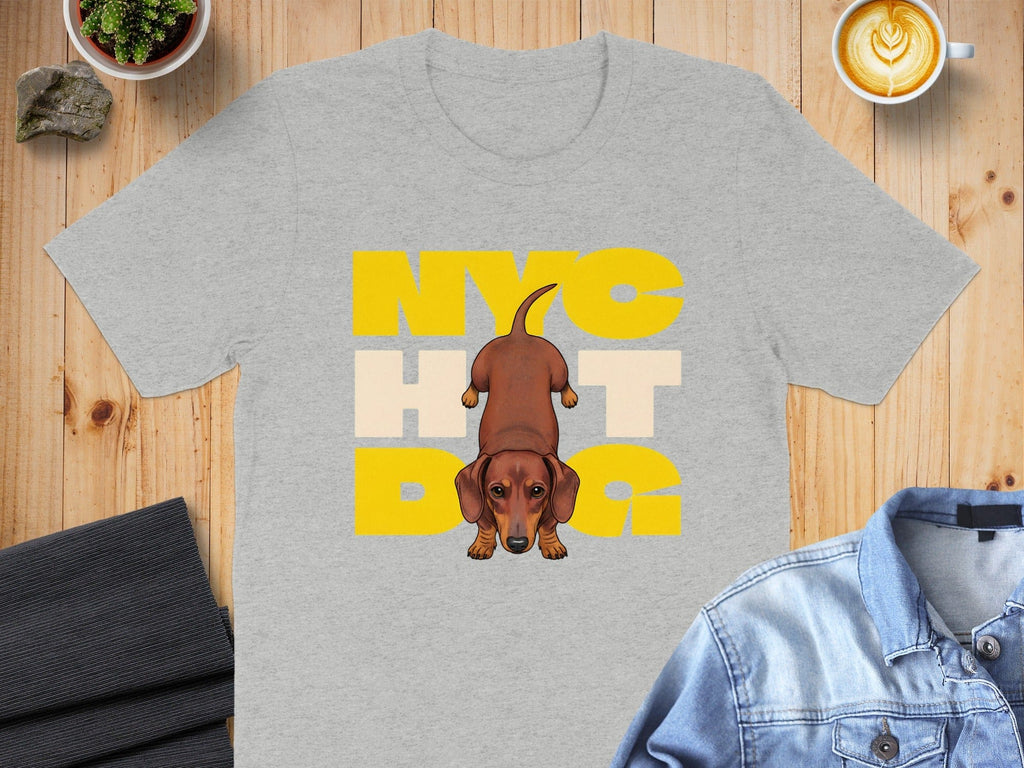 NYC Hot Dog Graphic Print Design T-shirt