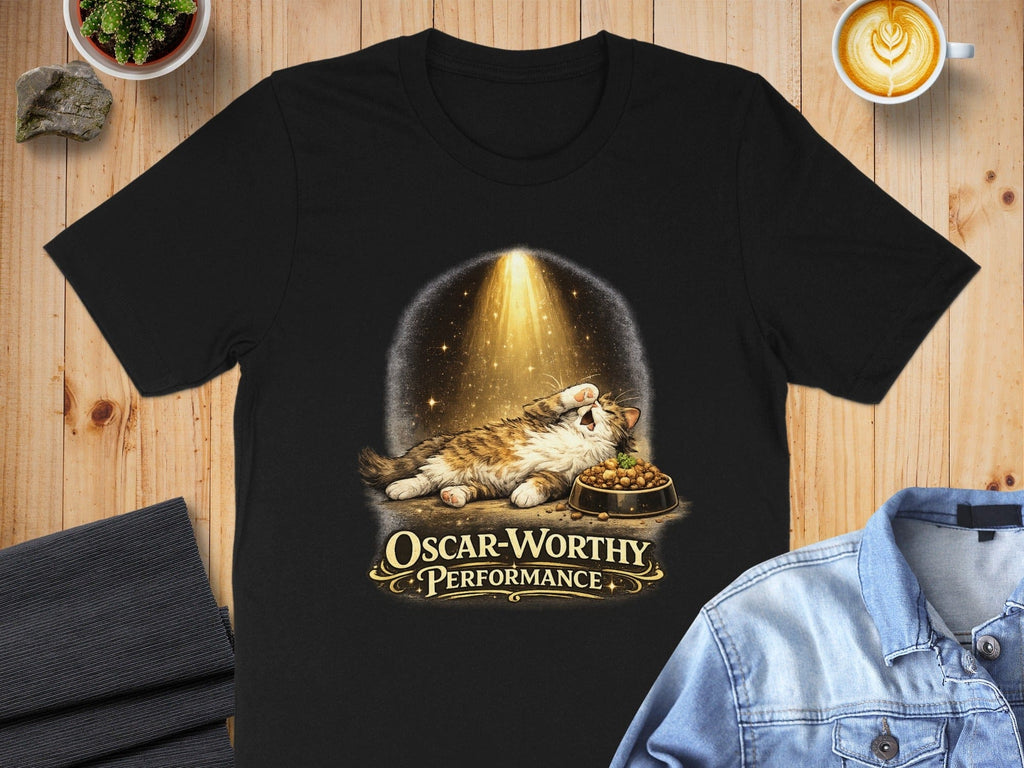 Oscar-Worthy Performance Cat Humor Graphic T-Shirt