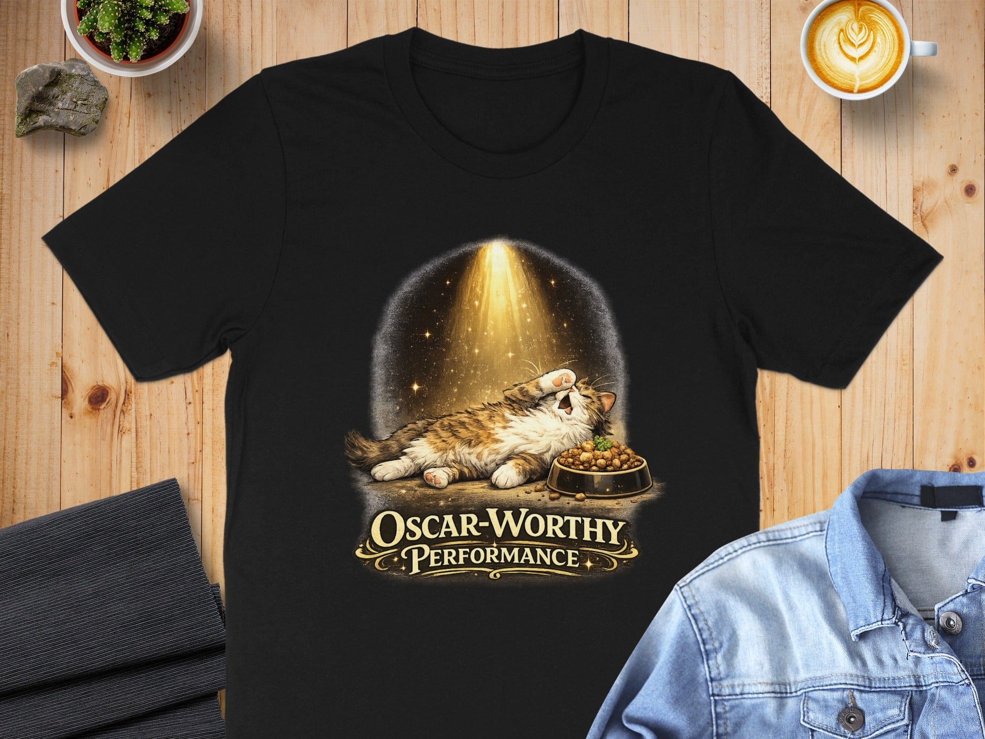 Oscar-Worthy Performance Cat Humor Graphic T-Shirt