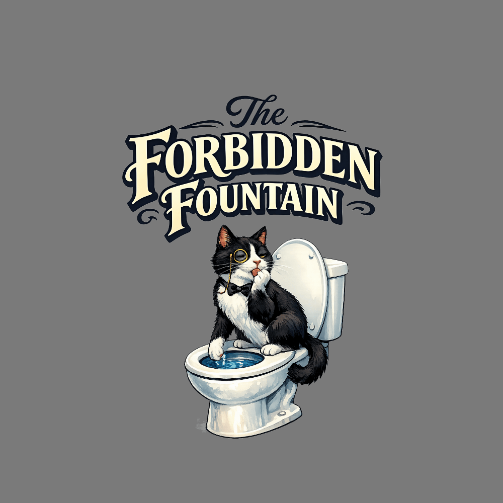 The Forbidden Fountain Cat in Toilet Design Product