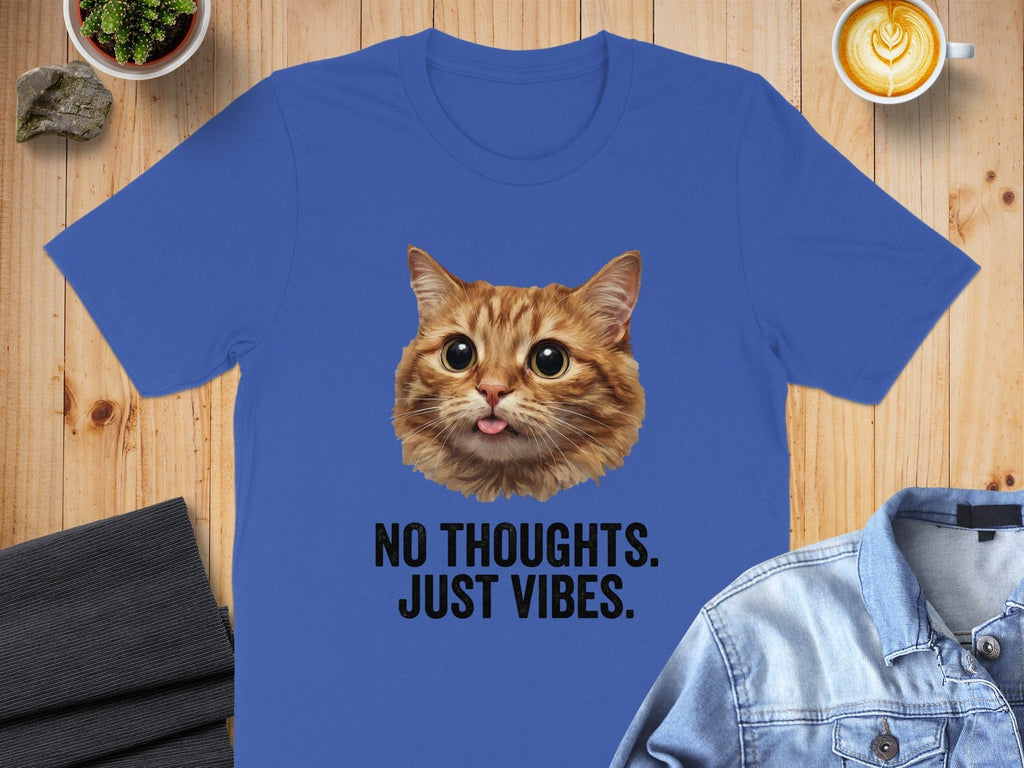 Orange Tabby No Thoughts Just Vibes T-Shirt