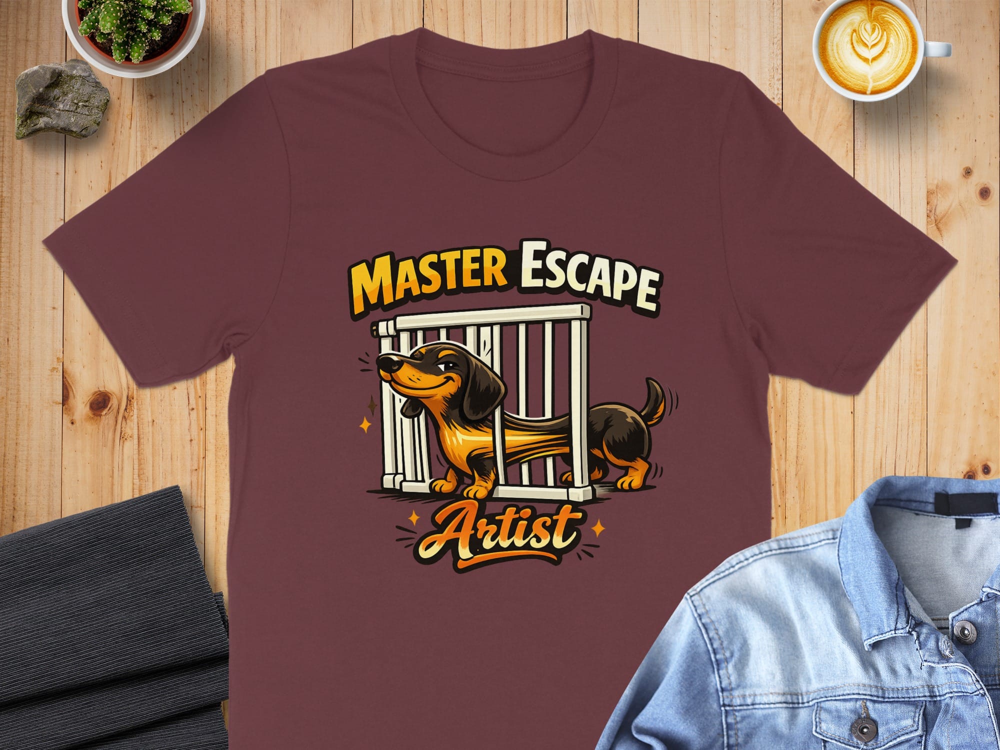 Master Escape Artist Dachshund Design T-Shirt