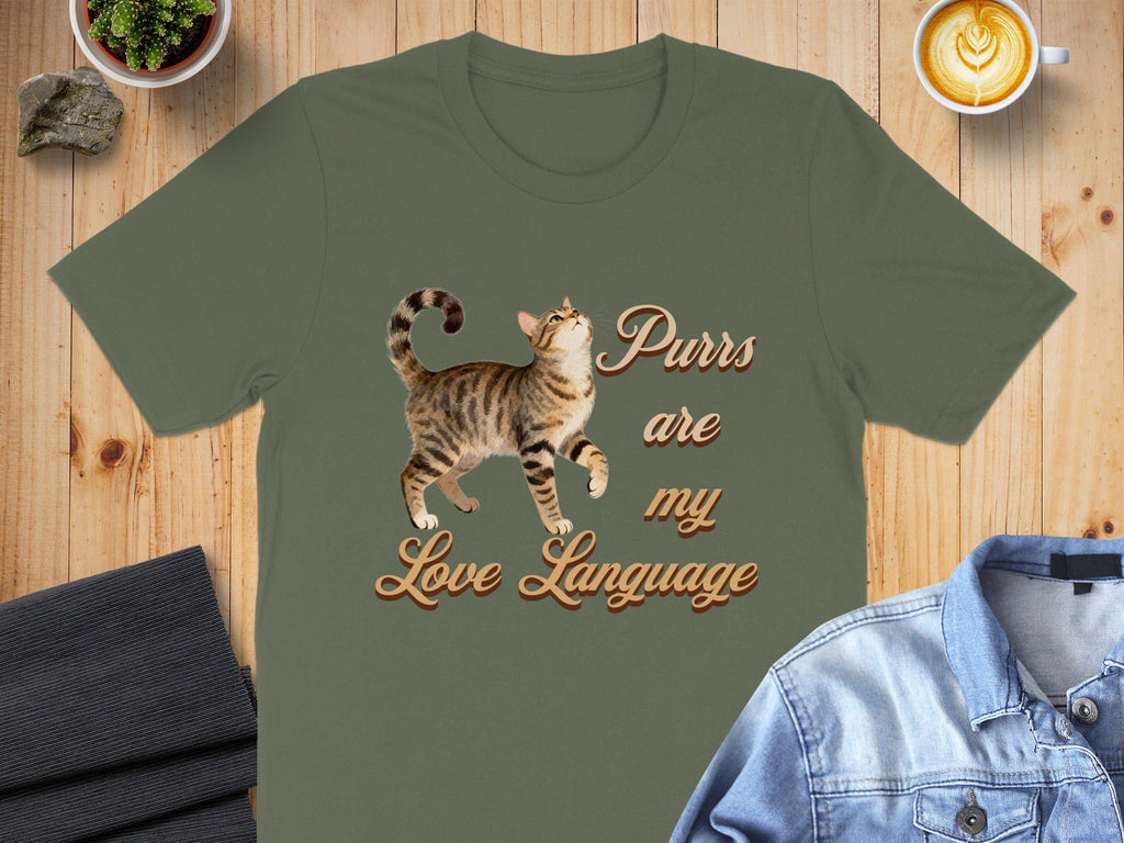 Purrs Are My Love Language Cat Design T-Shirt